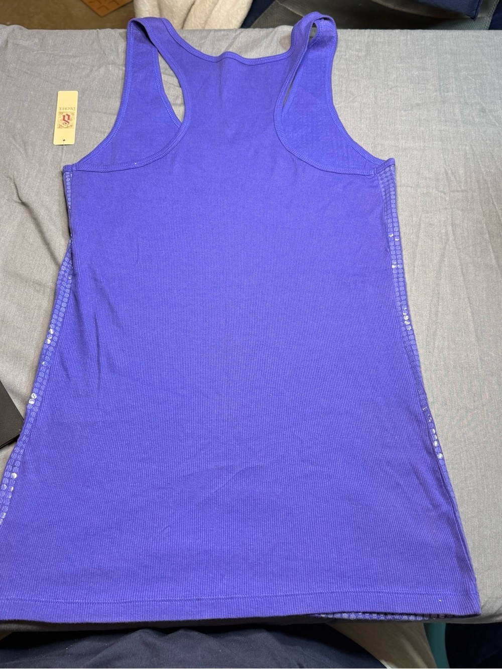 Decree Purple Ribbed Racerback Tank - Picture 3 of 5